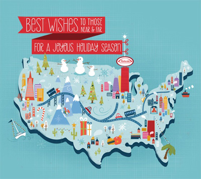 illustration of Conceptual, Digital, Stylized, Children's Products, Editorial, Family, Greeting Cards, Holidays, Maps, Urban