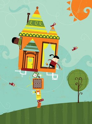 illustration of Digital, Mixed Media, Humor, Action, Children, Editorial, Family, People, Technology, Lifestyle