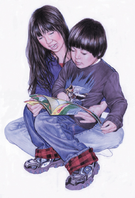 illustration of Realism, Children, Children's Books, Education, Family, People, Youth, Ethnic