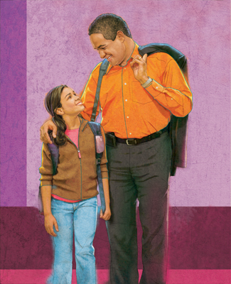 illustration of African American family