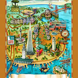 illustration of San Francisco map for American Psychological Association conference