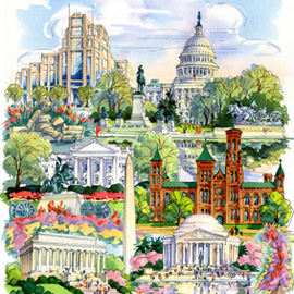 illustration of Watercolor, Architectural, Book Covers, Corporate, Editorial, Historical, Landscape, Maps, Posters, Travel