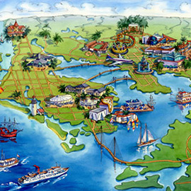illustration of Design, Watercolor, Architectural, Editorial, Education, Landscape, Maps, Packaging, Travel, Web Illustration