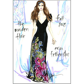 illustration of Acrylic, Figurative, Line with Color, Editorial, Fashion/Cosmetics, Leisure, People, Lifestyle, Feminine