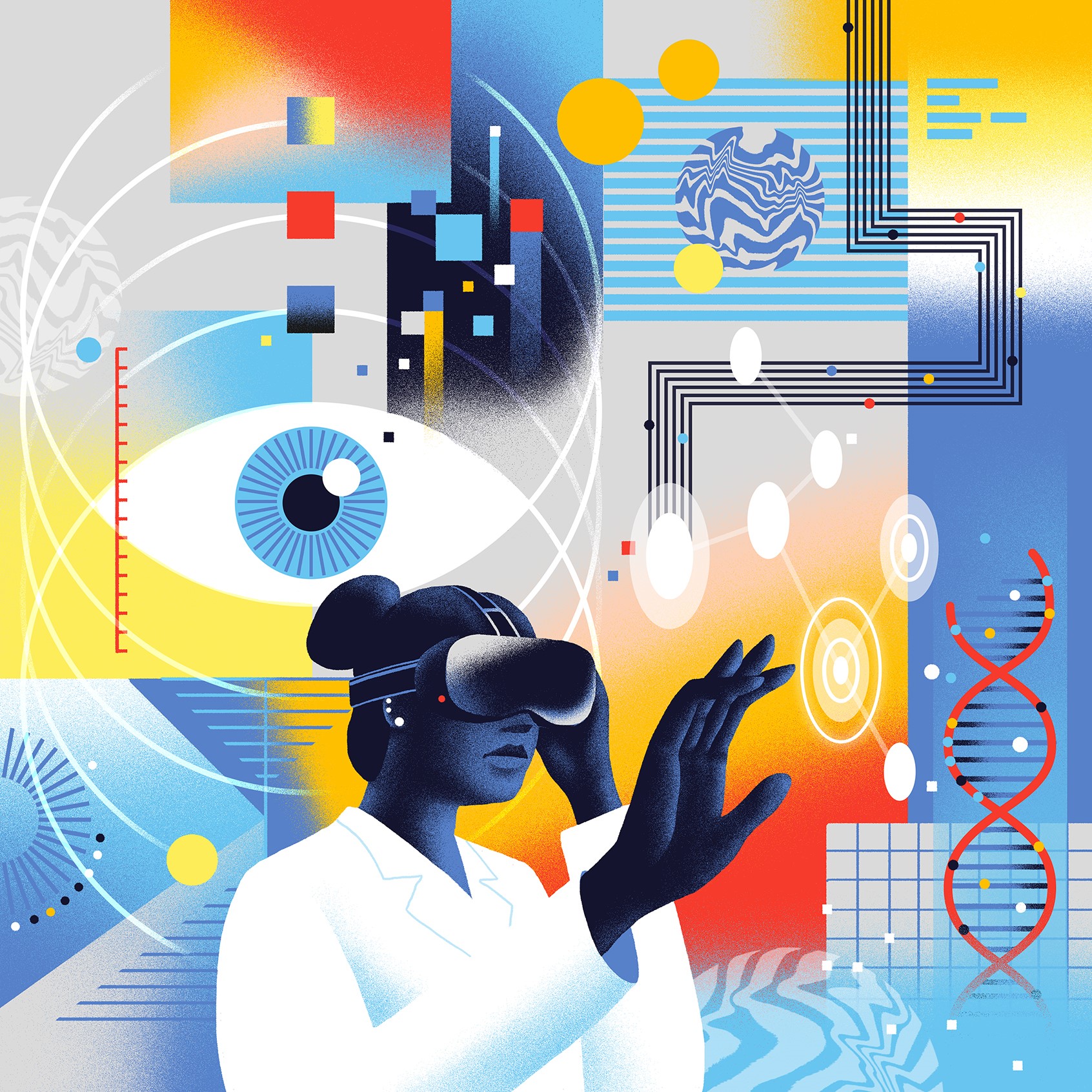 VR tech Illustration by Matt Chinworth | Directory of Illustration
