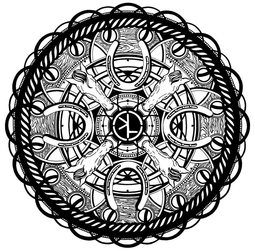 illustration of Hand-drawn in ink on illustration board. 16