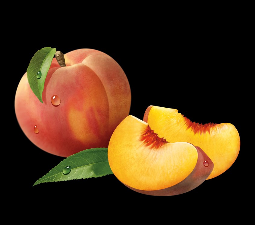 illustration of peach, peaches, fruit, health, healthy, produce, juicy, food, recipe, packaging, branding, cookbook, photo-realistic, photorealism, hyper-realism, cuisine, cooking, organic, best illustration, quality, art, design, vegan, natural, flavor
