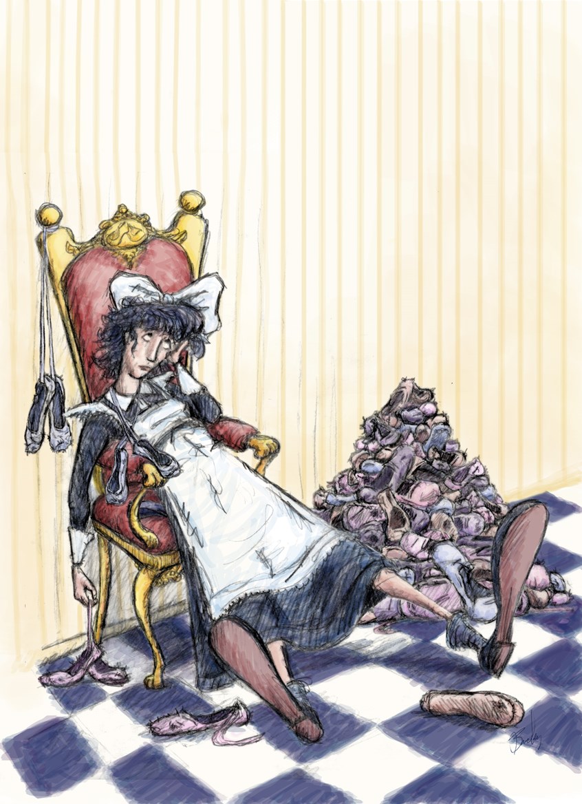 illustration of Poster for Vermont Children's Theater Production of 12 Dancing Princesses.
Children, Resting, Dance, Dancing, Dance Shoes, Slippers, Shoes, Big Feet, Feet, Maid, Musical, Children's Book, Picture Book, Tired, Feet, Royalty, Person, Character Design, Character, Exaggeration, Comical, Line art, Pencil, Art, Artist, Illustrator, Illustration, Poster, Design, Advertisement, Theater, Children's Theater, Chair, Exhausted, Humorous, Children.