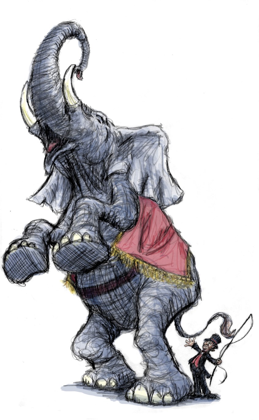 illustration of Poster illustration for Vermont Children's Theater Production of Barnum.
Elephant, Poster, Vermont, Children, Circus,Musical, Children's Book, Picture Book, Person, Character Design, Character, Exaggeration, Comical, Line Art, Pencil, Art, Artist, Illustrator,, Design, Advertisement, Theater, Humorous, Children.