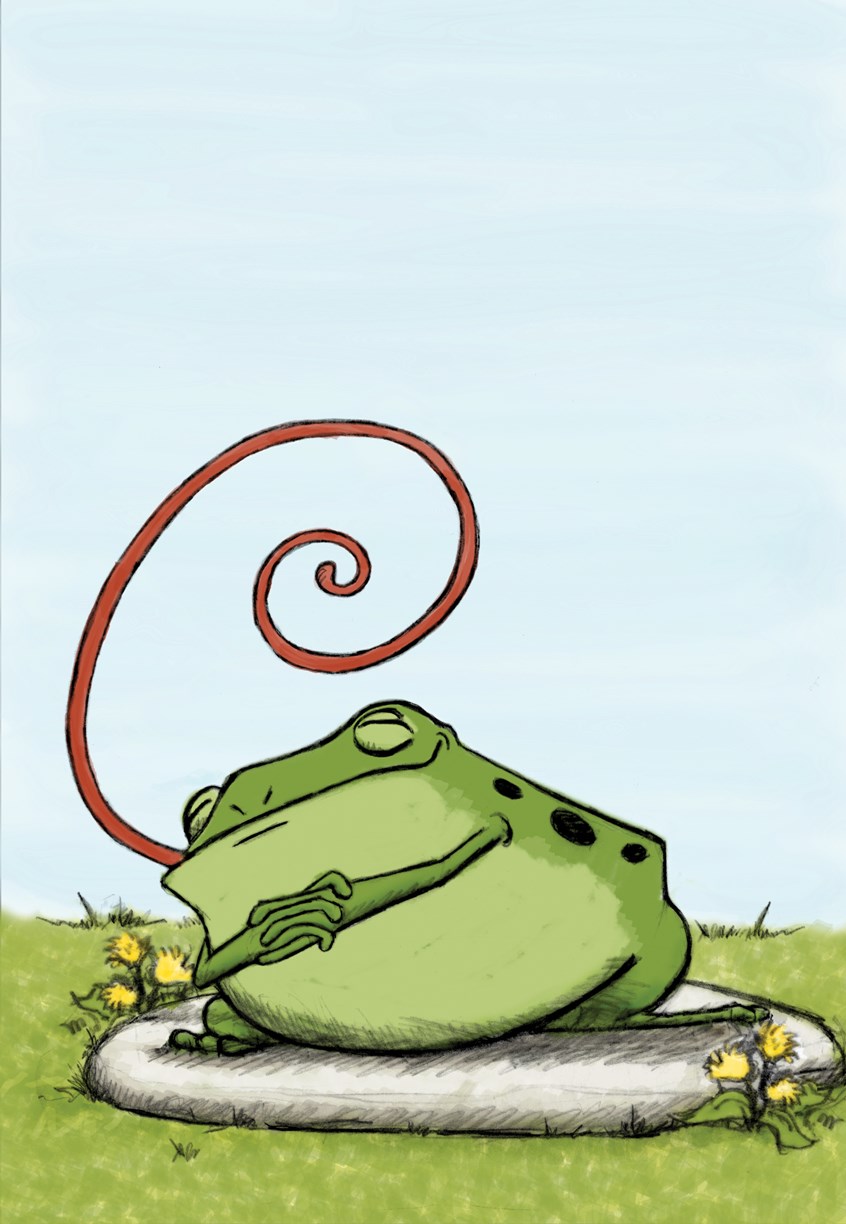 illustration of MMMMMMMMM!l from Fat Freddy's Afraid to Fall. an Educational Book to practice the letter F sound.
Sounds, Book, Letter F, Illustration, Children, Children's Book, Picture Book, Picture, Illustrator, Design, Art, Artist, Frog, Whimsical, Fun, Frog, Green