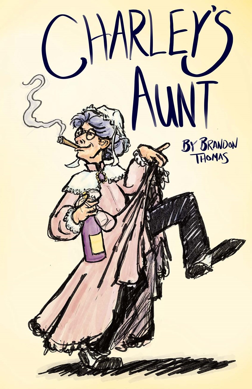 illustration of Illustration for the classic comedy, Charley's Aunt by Brandon Thomas. I captured the humor of the play with the main character, who is dressed as Charley's Aunt, sneaking off while lifting his dress.
Play, Comedy, Theater, Poster, Humor, Dress, Costume, Dressing Up, Aunt, Sneaking, Fun, Illustration, Design Art, Illustrator, Theatrical