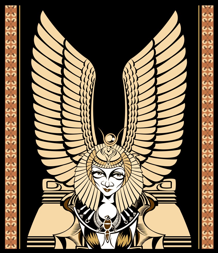 illustration of I couldn’t resist incorporating all those lovely Art Deco designs - the winged throne, exotic headdress and saucy costume - from the 1934 movie ‘Cleopatra’ - into this caricature of the Oscar-winning actress (for Bridgeman Images, 2018)