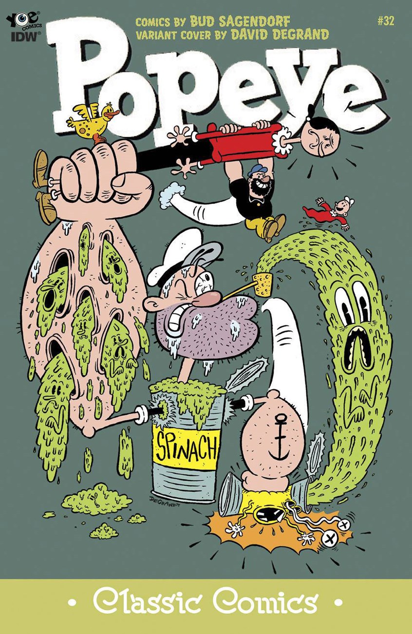 Popeye variant cover for IDW Illustration by David DeGrand
