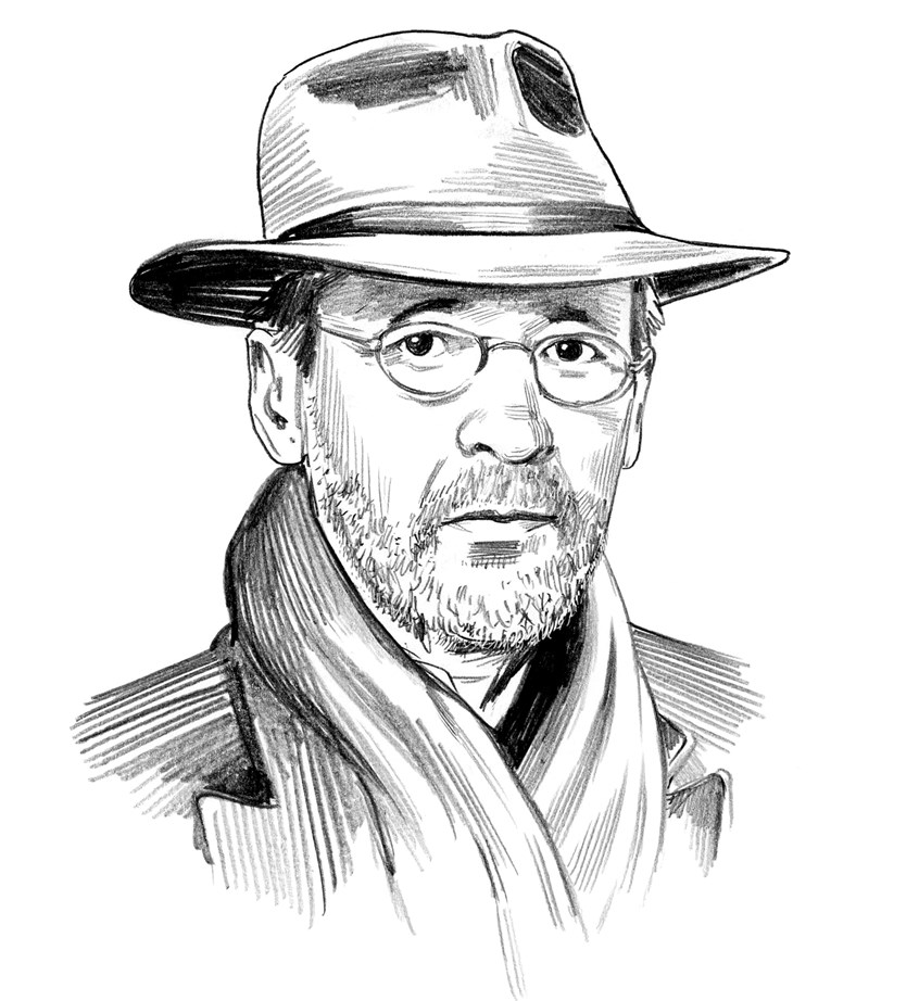 illustration of Portrait of photographer Aldo Fallai for Emporio Armani magazine.
Photographer, drawing, portrait, corporate portrait, editorial portrait, staff portrait, business portrait, annual report, fashion, men's fashion, men's clothing, style, men's style, online clothing, clothing, shirt, scarf, fedora, hat, men's hat