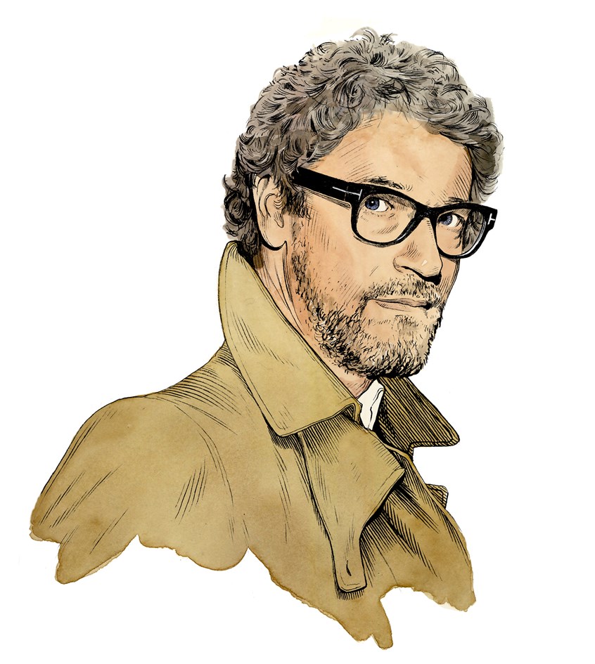 illustration of Portrait of musician Kasper Winding for Euroman Magazine, Denmark.
Portrait, corporate portrait, editorial portrait, staff portrait, business portrait, annual report, fashion, men's fashion, men's clothing, style, men's style, online clothing, clothing, shirt, denim shirt, rugged, handsome, musician, drummer, percussion, Danish musician, trench coat, glasses, salt and pepper, collar up