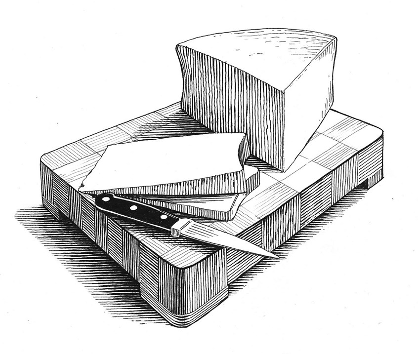 illustration of drawing of cheese and cutting board for Boston Magazine.
Cheese, food, knife, eating, line drawing, eating, party, appetizer, snack, nibbling, formaggio, food palette, wine and cheese, cutting board, dining, dinner, wine,