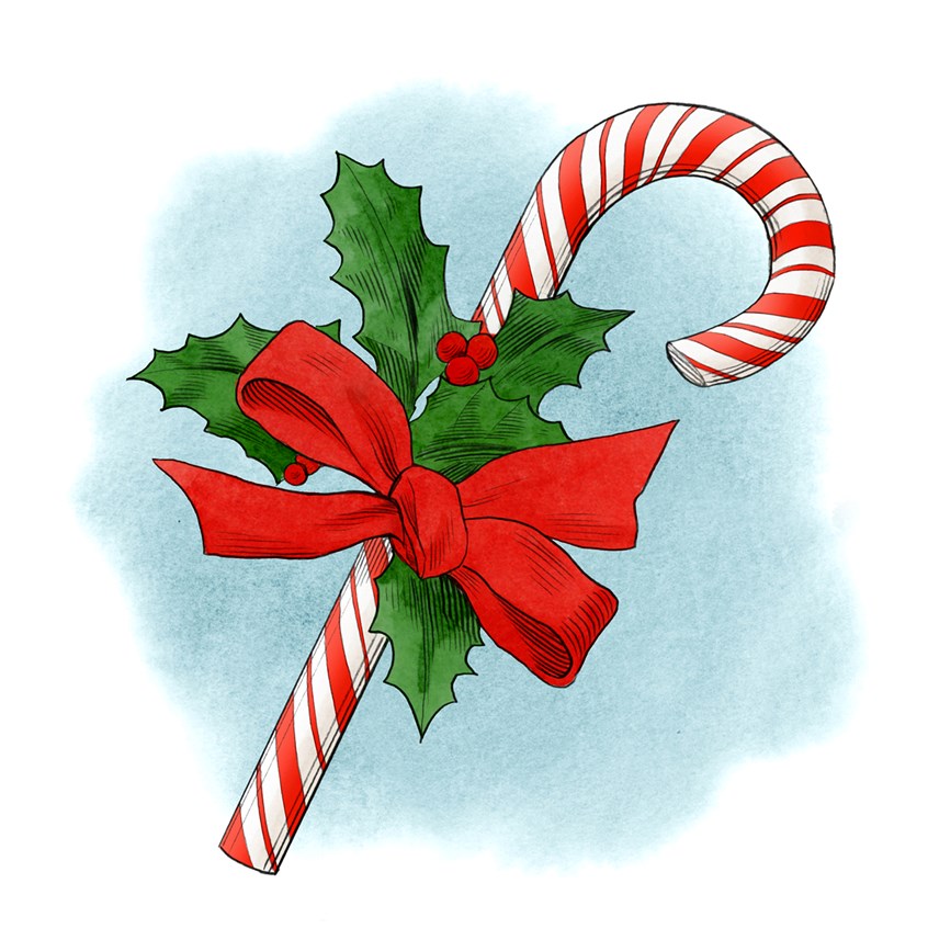 illustration of Created for the holiday season and used across platforms at Mr Porter, an online clothing and lifestyle website
Christmas, holly, holiday, decorative, candy, candy cane, ribbon, season, berries