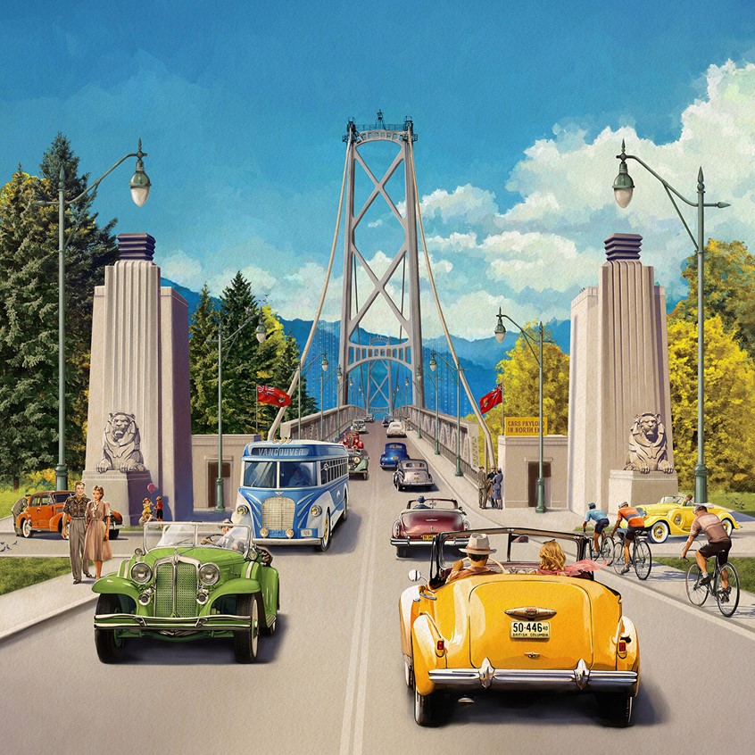 illustration of illustration, 50s posters, poster, portrait, historic, advertising campaign, transport, landscape, magazine illustration