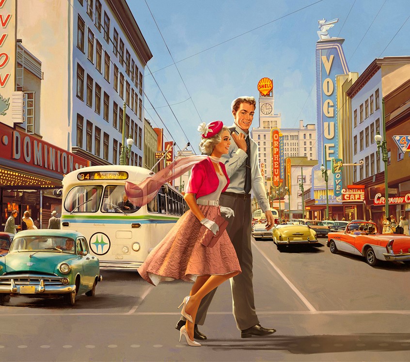illustration of illustration, 50s posters, figurative, portrait, historic, advertising campaign, travel, landscape, branding, magazine illustration