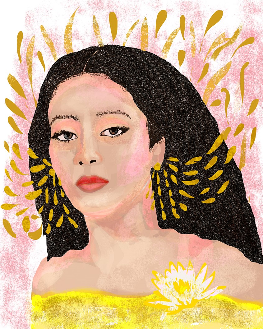 illustration of As the Academy Awards is upon us, I love to see the up and coming Hollywood stars! Enter @chaseinfiniti .
.
Really liked her performance is ONE BATTLE AFTER ANOTHER.
.
Illustration comprised of watercolor and digital painting techniques
.
.
.
#illustration #chaseinfiniti #portrait #lips #eyes #womenofcolor #editorialillustration #digitalpainting