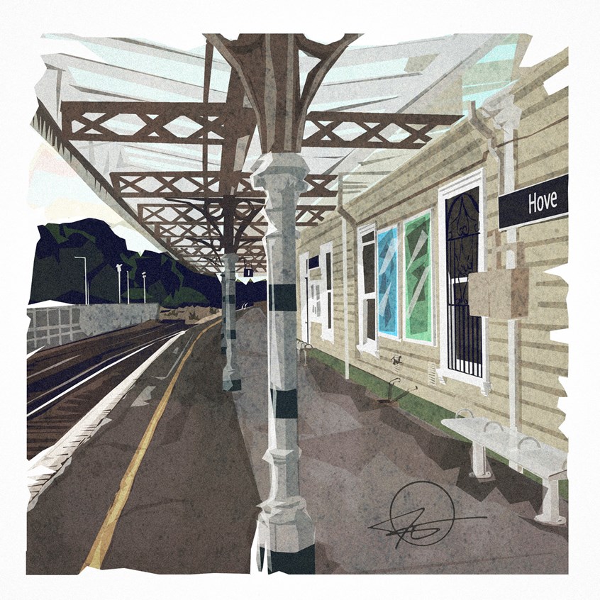 illustration of Waiting for my train was made more bearable by drawing the train station.
Illustrator, illustration, art, design, best, consumer, arts, Travel, tourism, reflection, mood, perspective, tracks, architecture