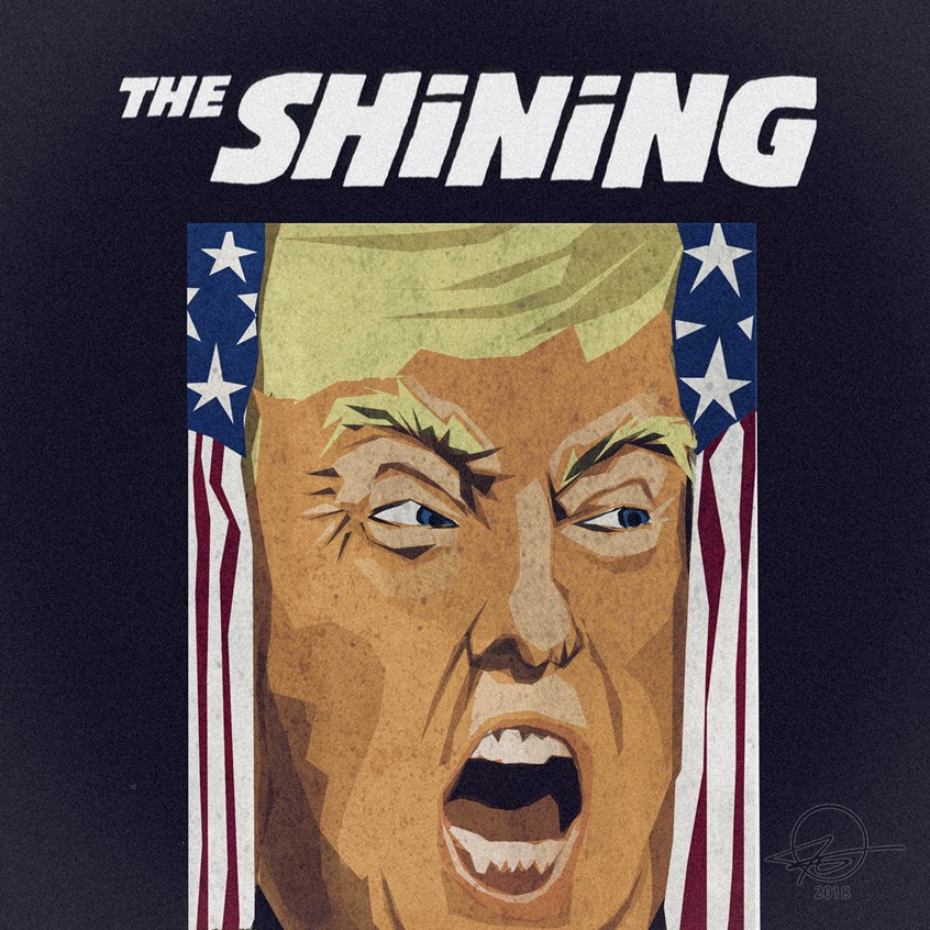 illustration of Heeeeere's Donny!
Illustrator, illustration, art, design, best, consumer, us president, American culture, trump, caricature, shining, politics, impeachment, quid pro quo, elections, government, trade magazine, book cover, imagination