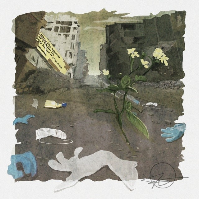 illustration of Litter everywhere, but is the world any better? We are all in this together, let’s act like it! Illustrator, illustration, best, art, design, consumer, city, cityscape, street, road, buildings, signs, culture, editorial, family, street markets, explore, exploration, grey sky, pollution, garbage
