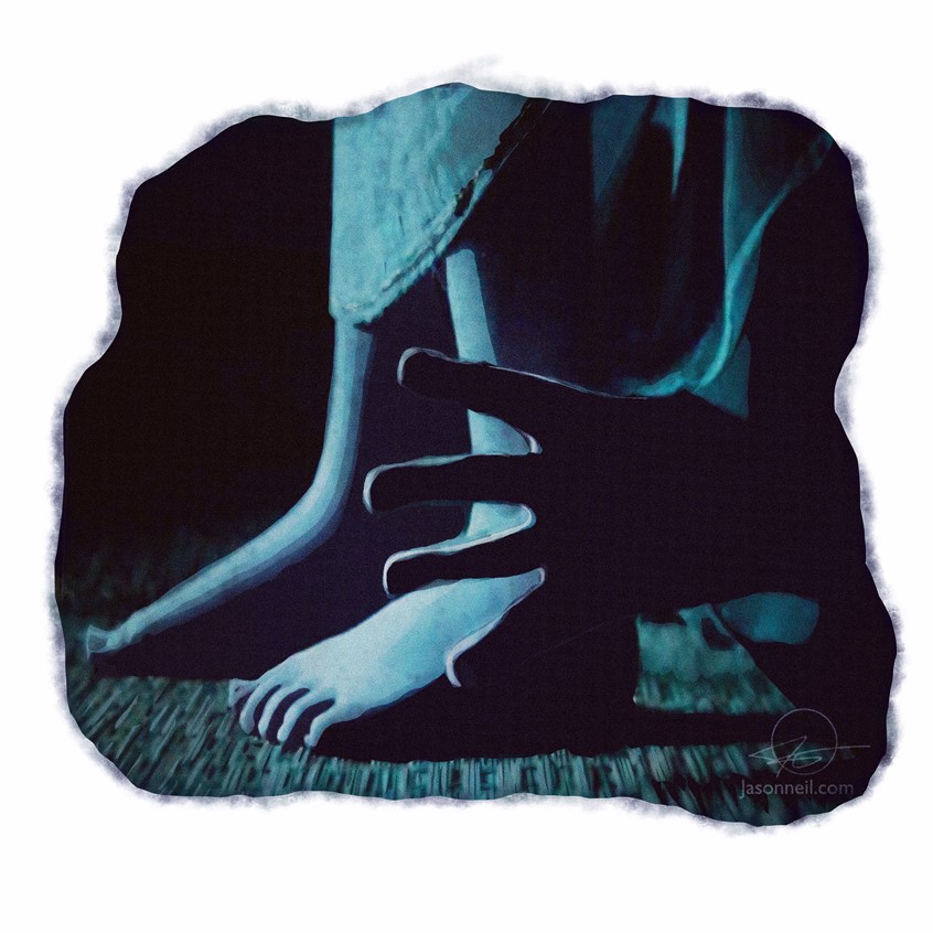 illustration of “You wake up—or you think you do—and there’s someone in the dark, someone close. Or you think there might be. So you sit up, and turn on the light. And the room looks different at night. It ticks and creaks and breathes. And you tell yourself there’s nobody there. Nobody watching, nobody listening. Nobody there at all. And you very nearly believe it. You really, really, try. And then…”.
Horror, nightmare, dream, darkness, hand, bed, editorial, book, magazine, cover, best