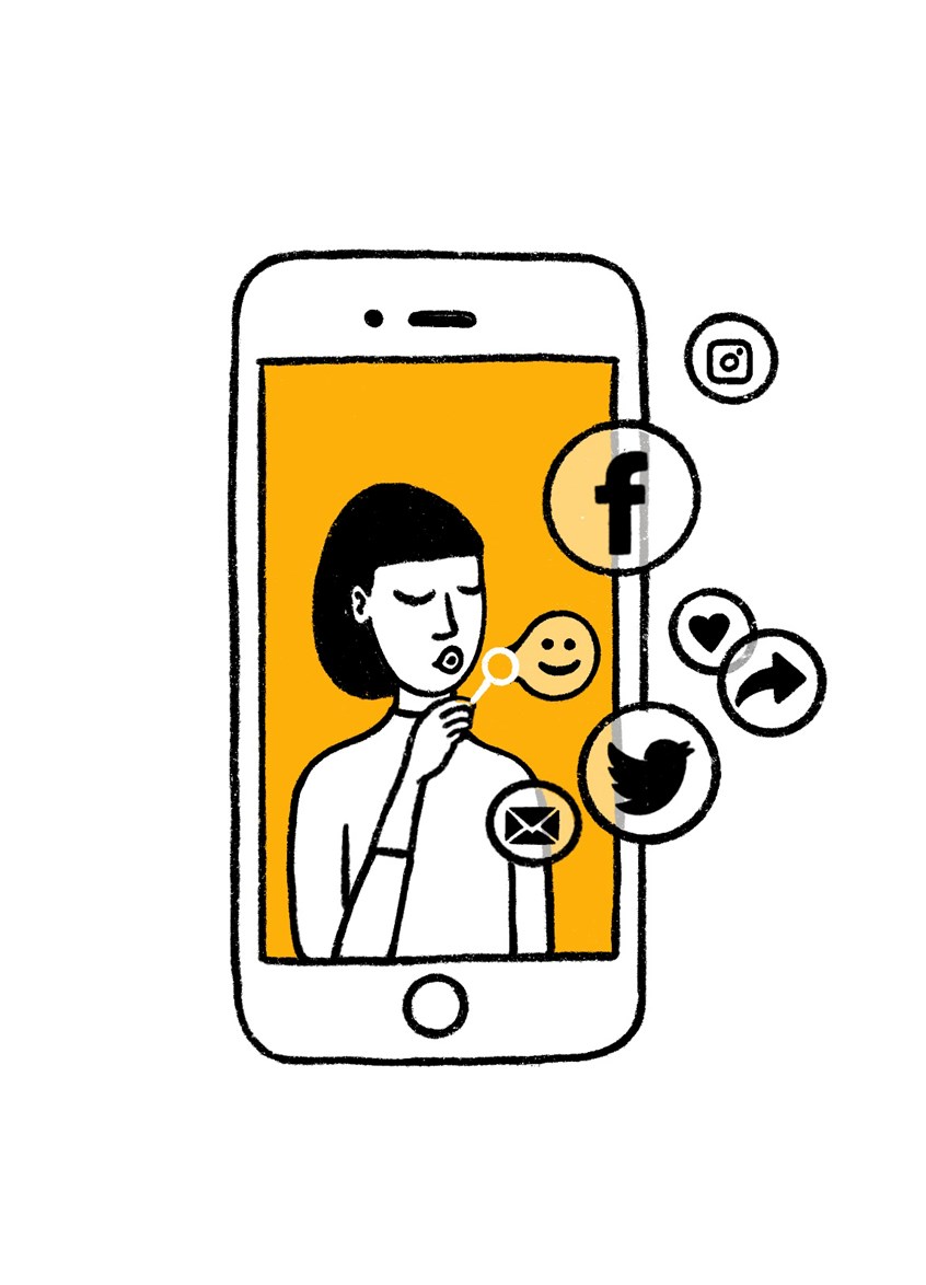 illustration of For Berkeley Haas magazine: A great way to drive virality to boost your brand?
virile social media strategy content network promotion advertising communication promotion audience target business iphone facebook twitter email instagram bubbles like heart iphone millennial