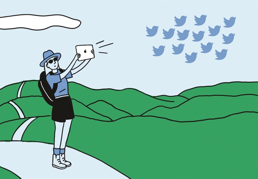 illustration of For 30 Point Design who do Charles Schwab's Onward magazine. It accompanies a list of who to follow on Twitter for financial advice.
social media strategy content network podcast advertising communication promotion ausdience target business iphone ipad facebook email instagram landscape picture photograph backpacker hiker