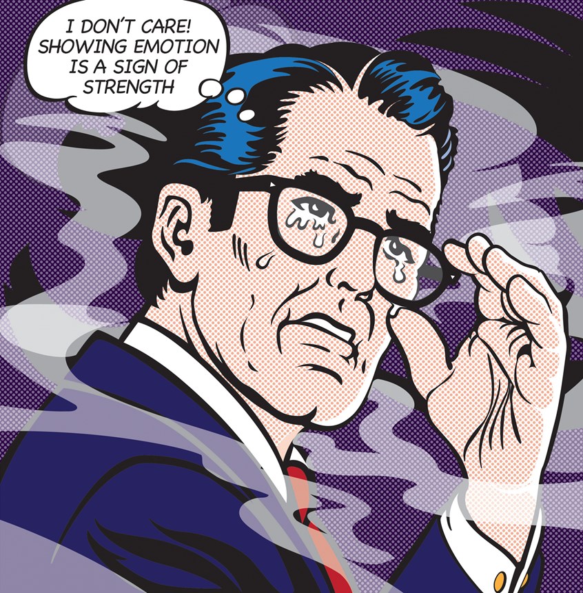 illustration of Illustration of man crying as Lichtenstein Style for magazine, Illustration of three piggies and wolf for Bisto Press Ads, oil paintings, digital paintings, portraits, people, pastiche, classical paintings, landscapes, editorial, advertising, acrylic paintings, poster, impressionistic, graphic style, pen & ink drawing, classical chinese style painting, watercolor, 1920's style.