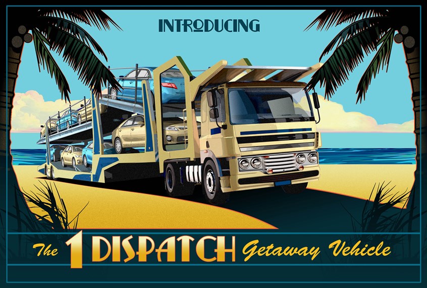 illustration of F/C illustration of truck transporting new cars to dealerships, digital image, photoshop image, realism, realistic images, automotive images, 3D imaging, car images, cutaway images, architecture, technical images, science, scientific images, vector images, product images, airplanes, motor engines, cutaway of cars, cutaway of engines, corporate, book covers, magazines, cutaway of buildings.