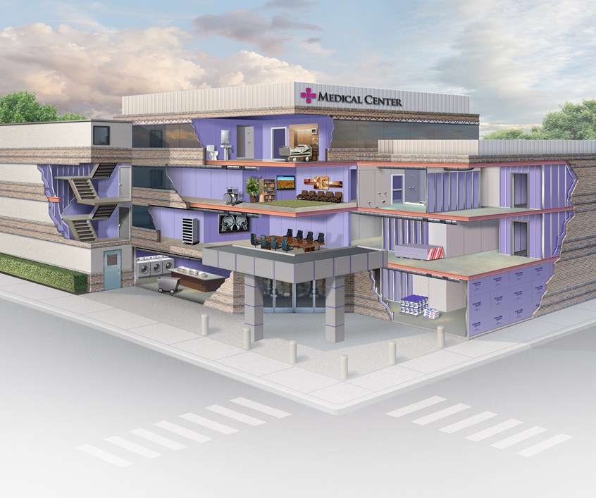 illustration of F/C illustration of cutaway of hospital building, digital image, photoshop image, realism, realistic images, automotive images, 3D imaging, car images, cutaway images, architecture, technical images, science, scientific images, vector images, product images, airplanes, motor engines, cutaway of cars, cutaway of engines, corporate, book covers, magazines, cutaway of buildings.