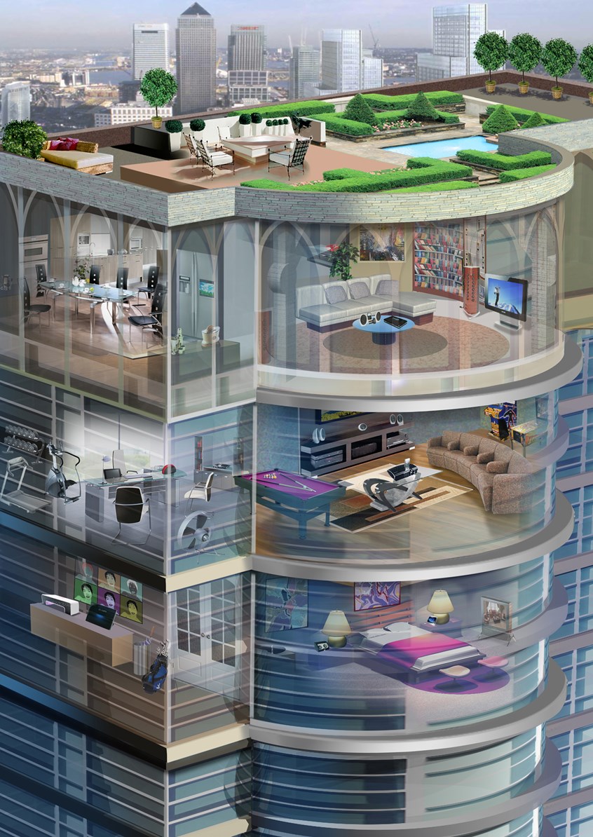illustration of F/C illustration of cross section of high-rise building, digital image, photoshop image, realism, realistic images, automotive images, 3D imaging, car images, cutaway images, architecture, technical images, science, scientific images, vector images, product images, airplanes, motor engines, cutaway of cars, cutaway of engines, corporate, book covers, magazines, cutaway of buildings, blueprint illustrations.