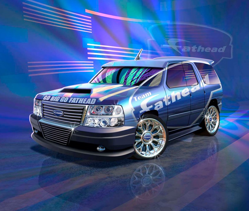 illustration of F/C illustration of Fathead Truck, digital image, photoshop image, realism, realistic images, automotive images, 3D imaging, car images, cutaway images, architecture, technical images, science, scientific images, vector images, product images, airplanes, motor engines, cutaway of cars, cutaway of engines, corporate, book covers, magazines, cutaway of buildings, blueprint illustrations.