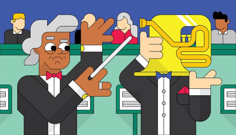 illustration of portrait, men, graphic, abstract, editorial illustration, design, publishing, tech, people, kids, sport, humour, cover, music, orchestra, people, character design, cartoon, children's books, advertising, magazines, diversity, ethnic, help,