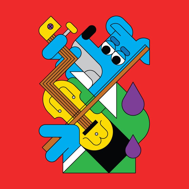 illustration of portrait, man, graphic, abstract, editorial illustration, design, publishing, tech, people, kids, sport, humour, cover, dog, violin, portrait, men, graphic, abstract, editorial illustration, design, publishing, tech, people, kids, sport, humour, cover, music, orchestra, people, character design, cartoon, children's books, advertising, magazines, diversity, ethnic, help