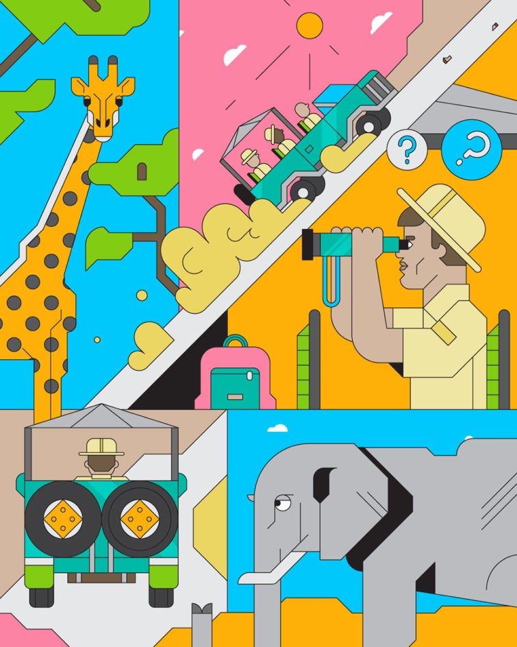 illustration of portrait, man, graphic, abstract, editorial illustration, design, publishing, tech, people, kids, sport, humour, cover, safari, adventure, animals, Africa, portrait, men, graphic, abstract, editorial illustration, design, publishing, tech, people, kids, sport, humour, cover, music, orchestra, people, character design, cartoon, children's books, advertising, magazines, diversity, ethnic, help