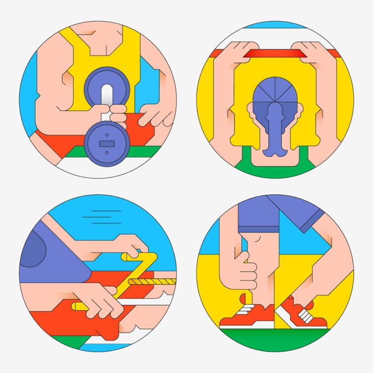 illustration of character design, editorial illustration, branding, magazines, publishing, pills, tablets, pharmaceutical, drugs, digital health, comic, cartoon, children, children's books, logo, icon, gaming, games, toys, fun, medical, packaging, animation, gym, sports, injury, healthcare, icons, icon design,