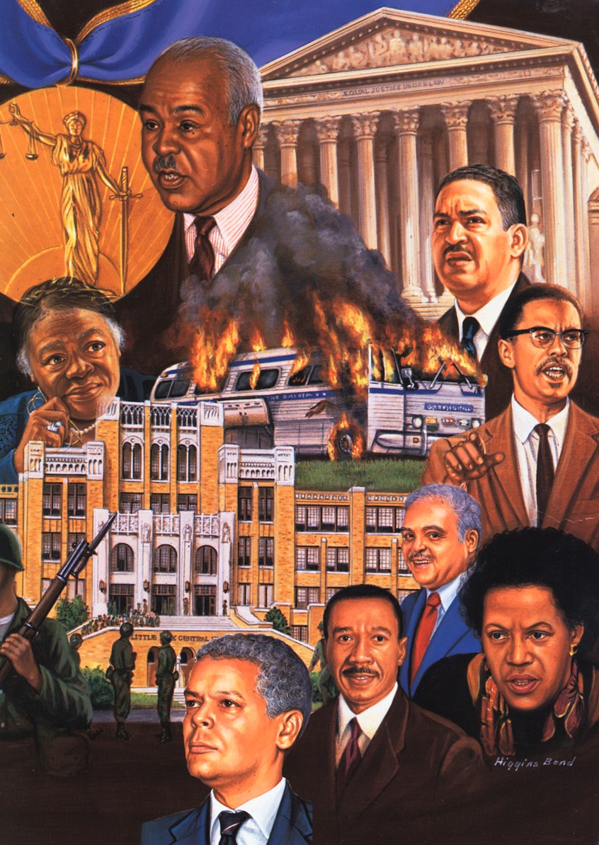 illustration of F/C illustration of montage of African American personalities, oil panting, acrylic painting, mixed media, montage, portrait, people, historical images, editorial, book covers, celebrities, realism, photorealism, magazines, children, children books, afro American historical celebrities, animals.