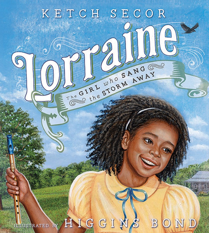 illustration of F/C illustration of Afro American little girl for the cover of the book Lorraine, oil panting, acrylic painting, mixed media, montage, portrait, people, historical images, editorial, book covers, celebrities, realism, photorealism, magazines, children, children books, afro American historical celebrities, animals.