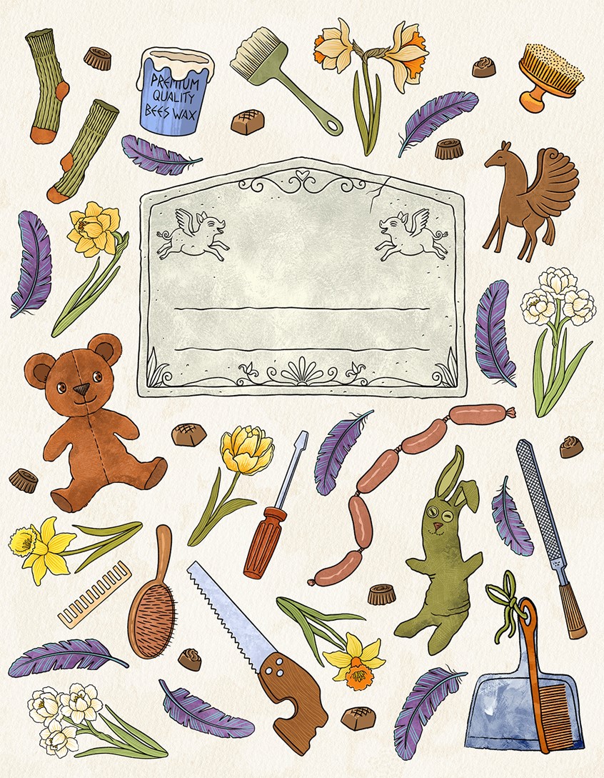 illustration of Aunt Grizelda's Monstrous Myths is a collection of witty rhymes for children presenting a slightly different take on the classical Greek myths. Written by Anna Best, published by Hogs Back Books in October 2023.