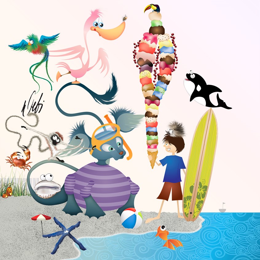 illustration of easy to read, learning to read, fun story,
funny illustrations, fantastical world, teach, children, animals, creative, young readers,
Children’s Fantasy, Magic Books, Nature Books,
Education, mother & daughter, father & son
family, family time, imagination, beautiful images, summer, ocean, fish, surfboard, ice cream, seashells, animals, licensing, whimsical, holiday, imaginary animals, story time,