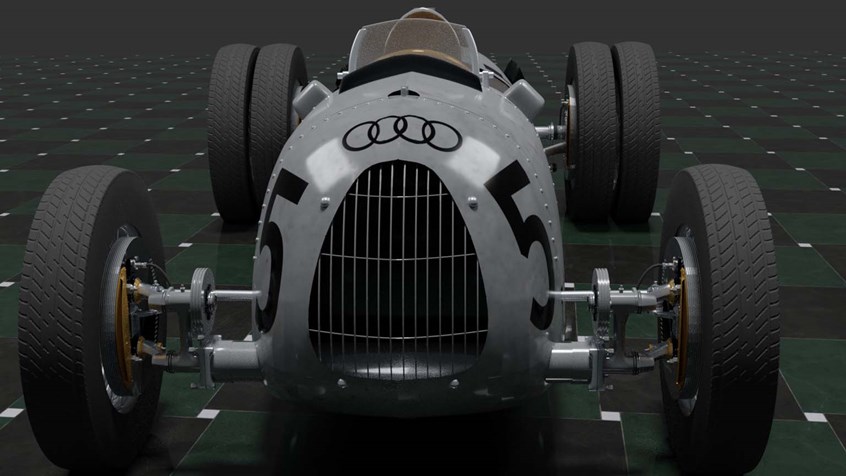 illustration of This is a model of the 1936 Auto Union Type C race car. Known as the Silver Arrows these cars dominated Grand Prix racing until World War 2. 3D model created in Blender.