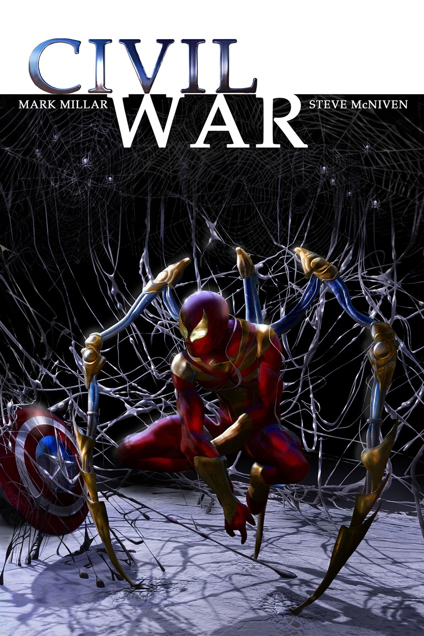 illustration of Image inspired by the Mark Millar run on on the Marvel Series Civil War
Designed in a blend of 2D and 3D using Zbrush, Keyshot and Photoshop.
Spiderman, Comics, Covers, Superheroes, Heroes, Villains, Marvel, Photoshop, Keyshot, Rendering.