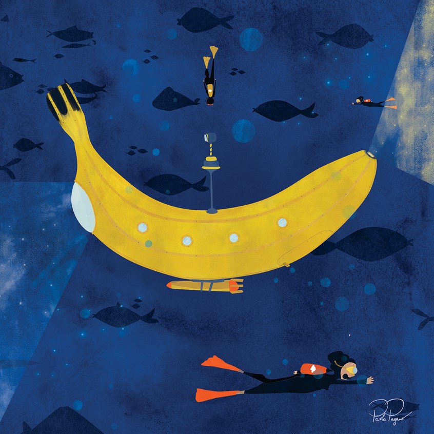 illustration of Yellow Submarine is a self-promotion piece created for Zerosismico 2020 Calendar, the theme was