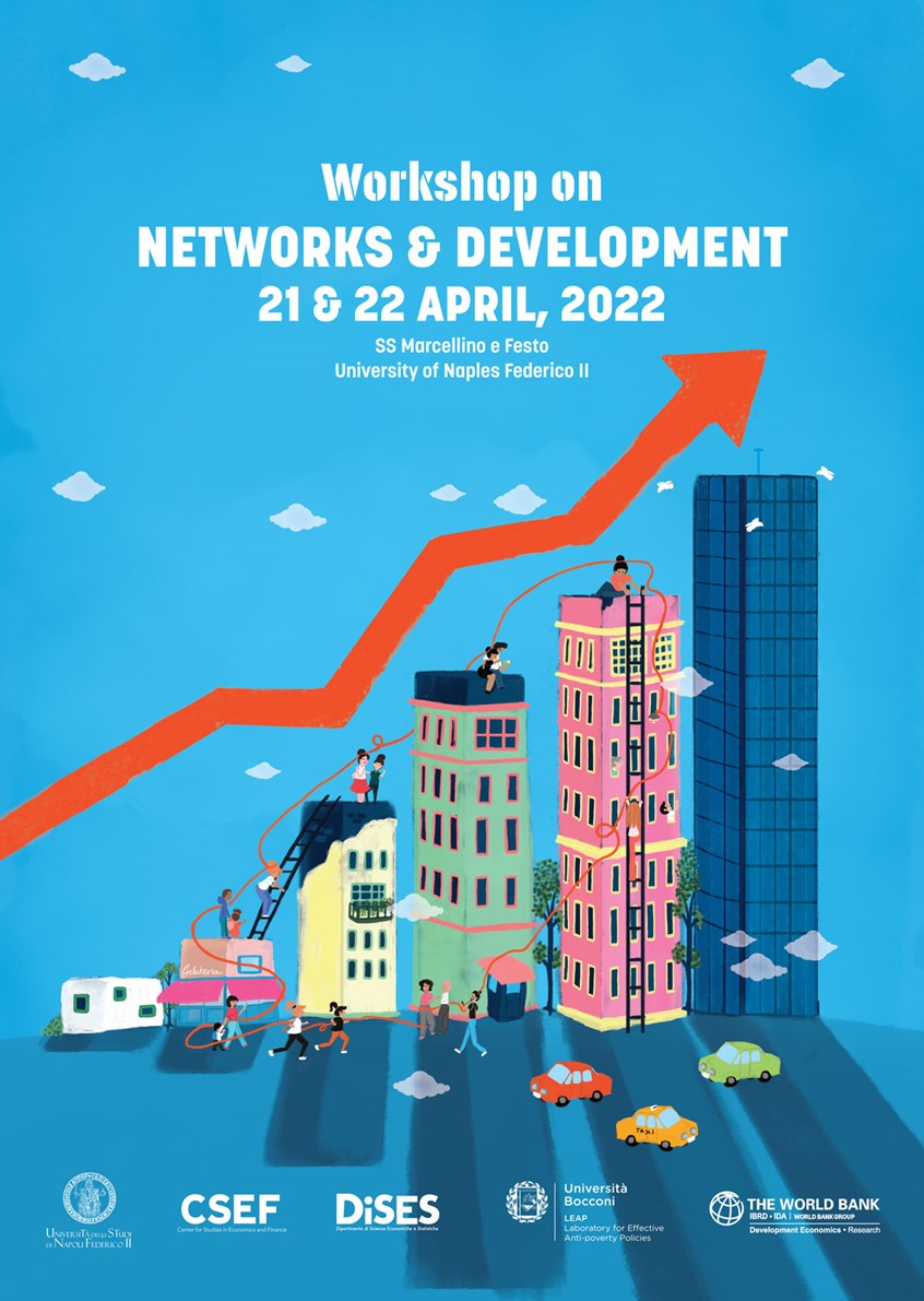 illustration of Networks & Development is an illustration commissioned by CSEF, Center for Studies in Economics and Finance. playground, money, field, suits, geo economic balance, class, social disparity, jobs, leisure, millionaires, networking, growing, social,