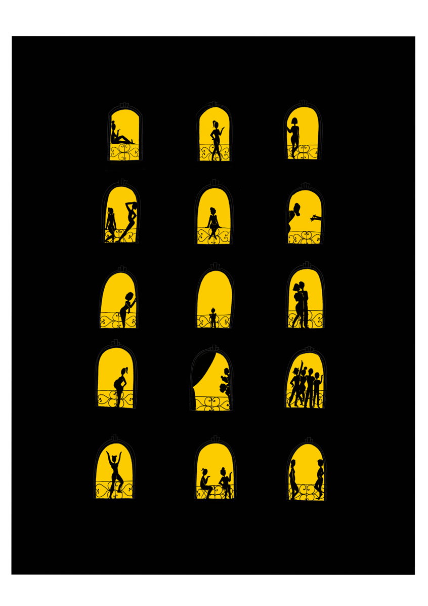 illustration of Illustration of a parisian building at night.
Illustrator, illustration, art, graphic design, artwork, editorial, magazine, newspaper, digital, digital art, social media, print, concept, idea, poster, portrait, people, lifestyle, people, night, building, paris, france, party, black, interiors, apartment, design, outside, lockdown, social distancing