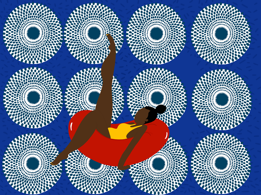 illustration of Woman on her floatie.
Illustrator, illustration, art, graphic design, artwork, editorial, magazine, newspaper, digital, digital art, social media, print, concept, idea, poster, portrait, people, women, lifestyle, blue, women, women's power, sport,swimsuit, tanline, floatie, pool, wax
