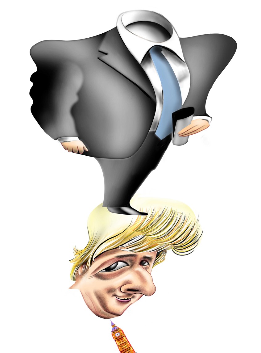 illustration of A judge has decided that Prime Minister Boris Johnson, who is under intense pressure to resign, said that it was a mistake for him to send the Parliament on holiday. The caricature depicts how Johnson's personality is becoming problem, ultimately he is his own worst enemy.
The United Kingdom. European Union. Brexit.
Westminster and parliament.
Brexit 2019. Johnson is under pressure. He himself can be the problem.